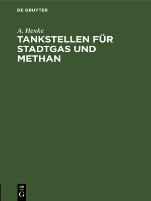cover image of Tankstellen für Stadtgas und Methan